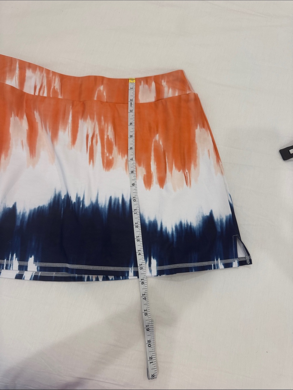 Tie-Dye Orange and Navy A-Line Skirt - Picture 6 of 17